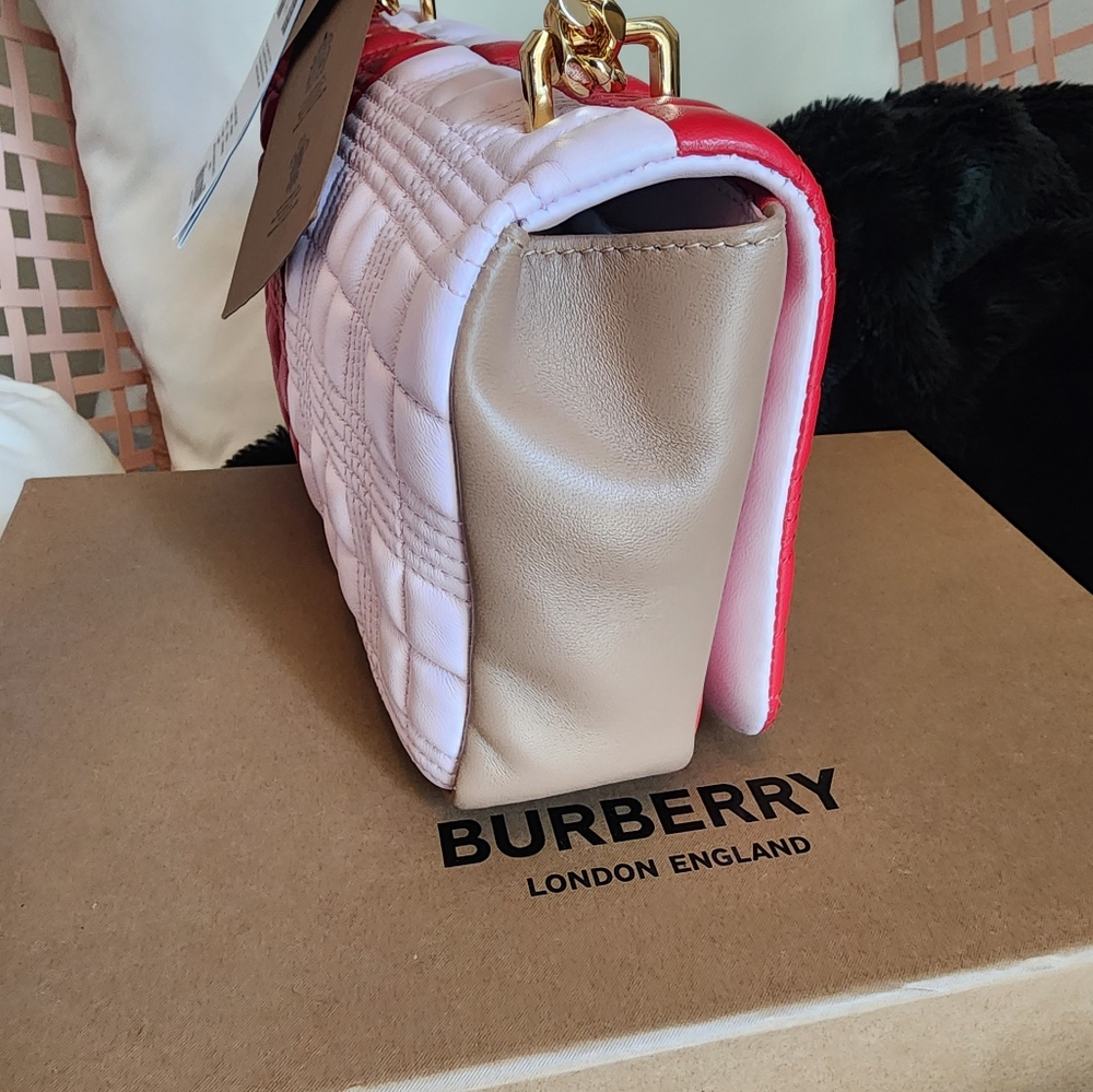 Authentic Burberry Tri Color Quilted Shoulder Bag Or Crossbody Bag - Picture 12 of 15